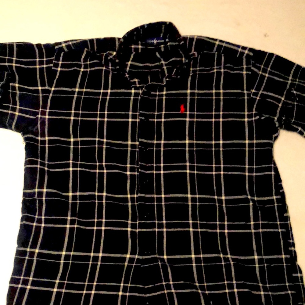 Polo button down plaid shirt